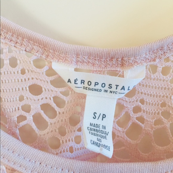 Aeropostale Blush/Beige Crochet Tank, Small - Picture 3 of 4
